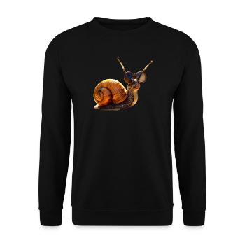 Snail Vineyard Snail Shell Snails - Unisex Sweatshirt - black - Front - Alina (178cm) & Michal (187cm)