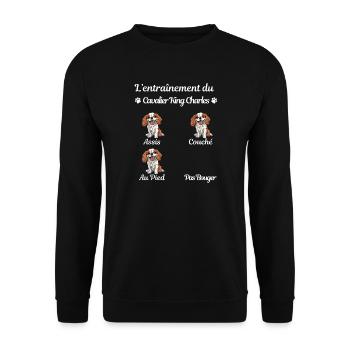 Carte humoristique pour l'éducation canine - Sweat-shirt Unisexe - noir - Devant - Alina (178cm) & Michal (187cm)