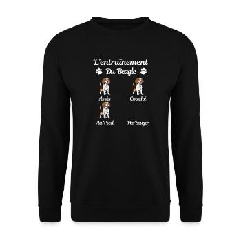 L'entraînement du Beagle amusant - Sweat-shirt Unisexe - noir - Devant - Alina (178cm) & Michal (187cm)