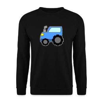 Traktor Blau - Unisex Pullover - Schwarz - Vorne - Alina (178cm) & Michal (187cm)