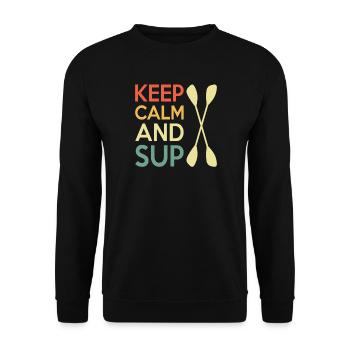 Casual Paddleboard Quote Design - Unisex Sweatshirt - black - Front - Alina (178cm) & Michal (187cm)