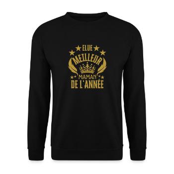 Beste Mutter des Jahres - Unisex Pullover - Schwarz - Vorne - Alina (178cm) & Michal (187cm)