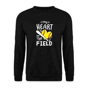 Softball Mama Papa - Unisex Pullover - Schwarz - Vorne - Alina (178cm) & Michal (187cm)