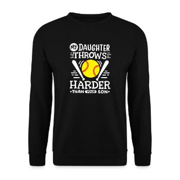 Softball Mama Papa - Unisex Pullover - Schwarz - Vorne - Alina (178cm) & Michal (187cm)