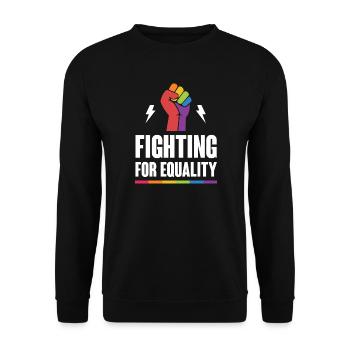 LGBTQ Pride Month - Fighting for Equality - Unisex Sweatshirt - black - Front - Alina (178cm) & Michal (187cm)