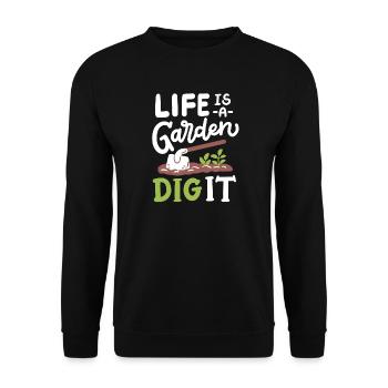Garten Gartenarbeit - Unisex Pullover - Schwarz - Vorne - Alina (178cm) & Michal (187cm)