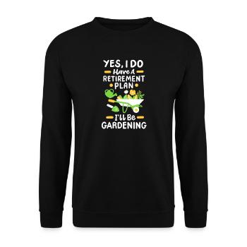 Garten Gartenarbeit Pflanzen - Unisex Pullover - Schwarz - Vorne - Alina (178cm) & Michal (187cm)