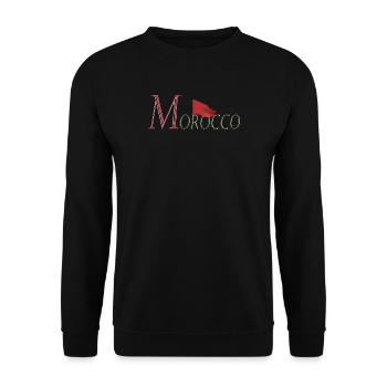 Moroccan Flag Show Your Colors with Pride - Unisex Sweatshirt - black - Front - Alina (178cm) & Michal (187cm)