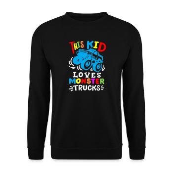 Monstertrucks für Kinder - Unisex Pullover - Schwarz - Vorne - Alina (178cm) & Michal (187cm)