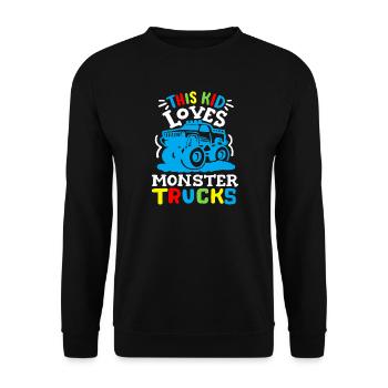 Monstertrucks für Kinder - Unisex Pullover - Schwarz - Vorne - Alina (178cm) & Michal (187cm)
