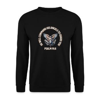 Ange Céleste Psaume 91:11 Design - Sweat-shirt Unisexe - noir - Devant - Alina (178cm) & Michal (187cm)