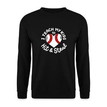 Baseball Baseballspieler - Unisex Pullover - Schwarz - Vorne - Alina (178cm) & Michal (187cm)