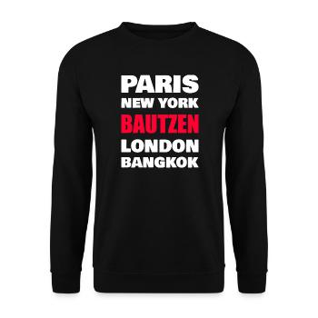 Bautzen Shirt – lustiges Heimat Design - Unisex Pullover - Schwarz - Vorne - Alina (178cm) & Michal (187cm)