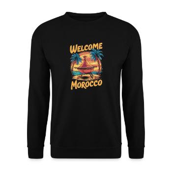 Willkommen bei Morocco Dreamfire - Unisex Pullover - Schwarz - Vorne - Alina (178cm) & Michal (187cm)