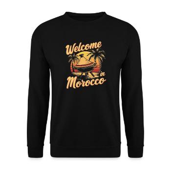 accueillant marocain coucher de soleil design - Sweat-shirt Unisexe - noir - Devant - Alina (178cm) & Michal (187cm)