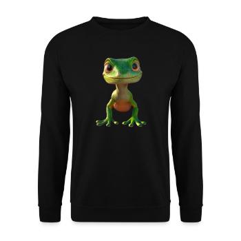 Gecko Eidechse Reptil Geckos Echse Leguan Gekko - Unisex Pullover - Schwarz - Vorne - Alina (178cm) & Michal (187cm)