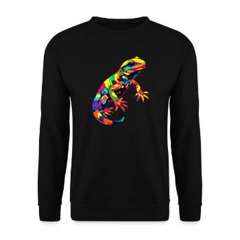 Salamanders, newts, tailed amphibians, fire salamanders - Unisex Sweatshirt - black - Front - Alina (178cm) & Michal (187cm)