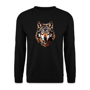 Wolf Motif Wolves Wolf Pack Gray Wolfhound Wolf - Unisex Sweatshirt - black - Front - Alina (178cm) & Michal (187cm)