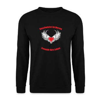 Frères et sœurs de cœur, amis pour la vie - Sweat-shirt Unisexe - noir - Devant - Alina (178cm) & Michal (187cm)