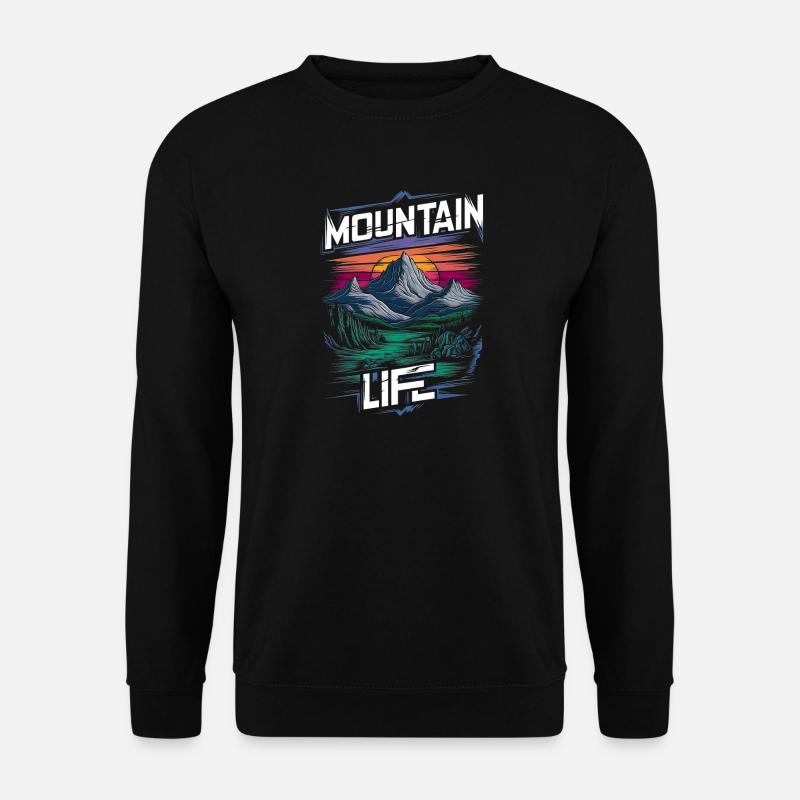 Bergsteigen und Abenteuer - Unisex Pullover - Schwarz