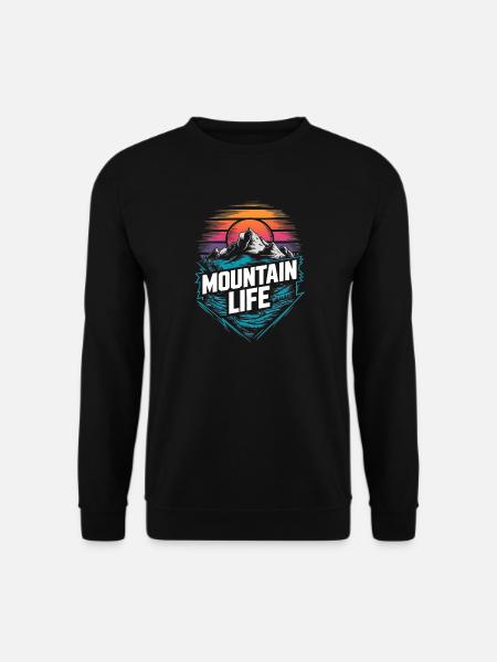 Energetic Mountains and Sunset - Unisex Sweatshirt - black