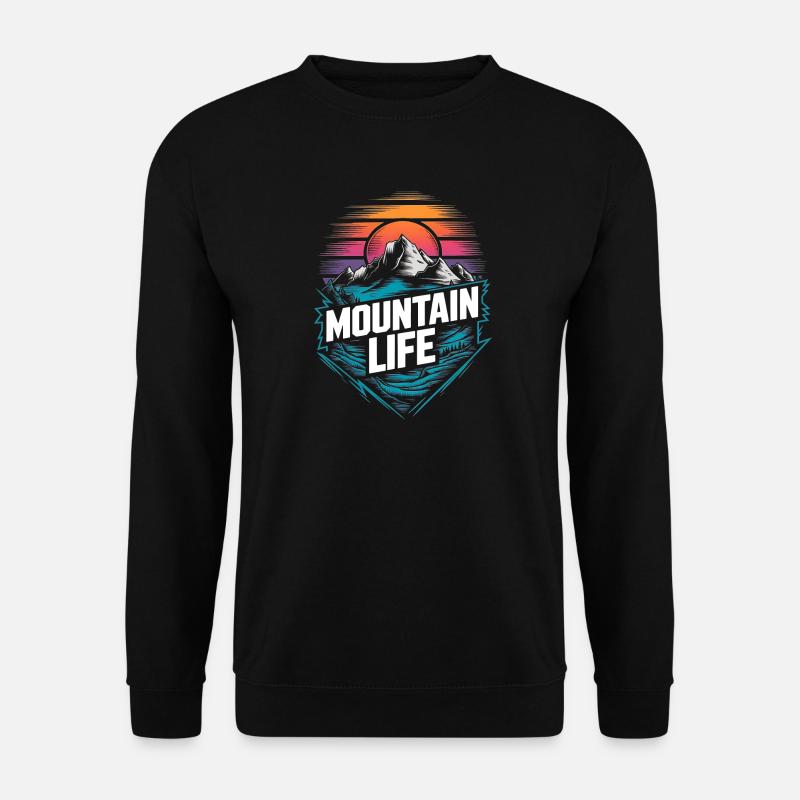Energetic Mountains and Sunset - Unisex Sweatshirt - black