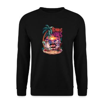 Gueule de bois romantique sur la plage - Sweat-shirt Unisexe - noir - Devant - Alina (178cm) & Michal (187cm)