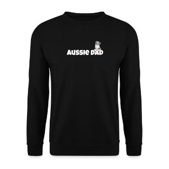 Funny Australian Shepherd Papa I Aussie Dad - Unisex Sweatshirt - black - Front - Alina (178cm) & Michal (187cm)
