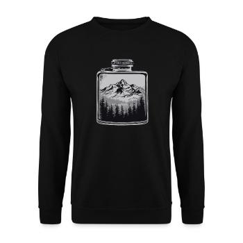 Nature Paysage Extérieur Montagne Paysage Hip Flask - Sweat-shirt Unisexe - noir - Devant - Alina (178cm) & Michal (187cm)