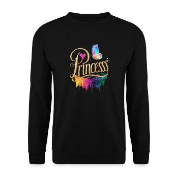 Princesse enchanteresse avec arc-en-ciel et papillon - Sweat-shirt Unisexe - noir - Devant - Alina (178cm) & Michal (187cm)