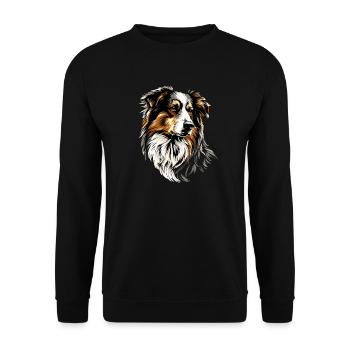 Australian Shepherd Dog Lover Cute Aussie - Unisex Sweatshirt - black - Front - Alina (178cm) & Michal (187cm)