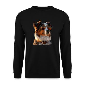Australian Shepherd Dog Lover Cute Aussie - Unisex Sweatshirt - black - Front - Alina (178cm) & Michal (187cm)