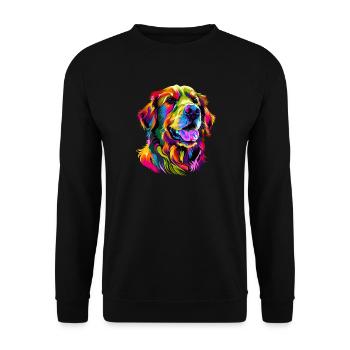 Golden Retriever Chien Couleurs Colorées Pop Art Chiens - Sweat-shirt Unisexe - noir - Devant - Alina (178cm) & Michal (187cm)