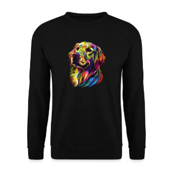 Golden Retriever Chien Couleurs Colorées Pop Art Chiens - Sweat-shirt Unisexe - noir - Devant - Alina (178cm) & Michal (187cm)