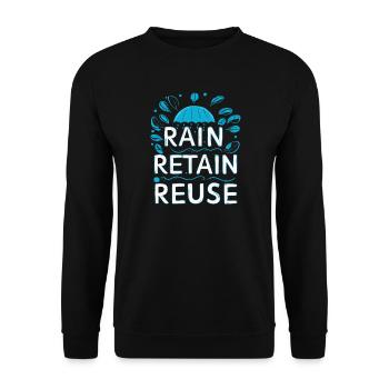 Rain Keep Reuse - Unisex Sweatshirt - black - Front - Alina (178cm) & Michal (187cm)