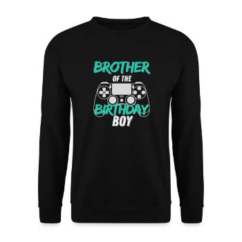 Bruder des Geburtstagskind-Gaming-Designs - Unisex Pullover - Schwarz - Vorne - Alina (178cm) & Michal (187cm)