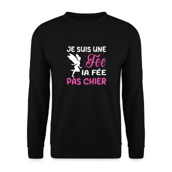 Je suis une fée la fée pas chier - Sweat-shirt Unisexe - noir - Devant - Alina (178cm) & Michal (187cm)