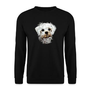Maltese Little Maltese Dog Love Sweet Maltese - Unisex Sweatshirt - black - Front - Alina (178cm) & Michal (187cm)