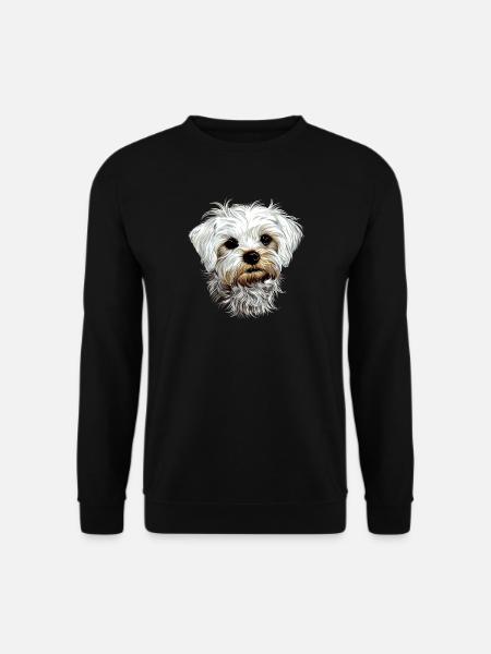 Malteser Kleiner Maltese Hund Liebe Süße Malteser - Unisex Pullover - Schwarz