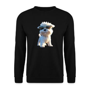 Maltese Little Maltese Dog Love Sweet Maltese - Unisex Sweatshirt - black - Front - Alina (178cm) & Michal (187cm)