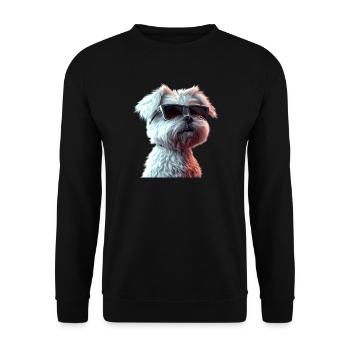 Maltese Little Maltese Dog Love Sweet Maltese - Unisex Sweatshirt - black - Front - Alina (178cm) & Michal (187cm)