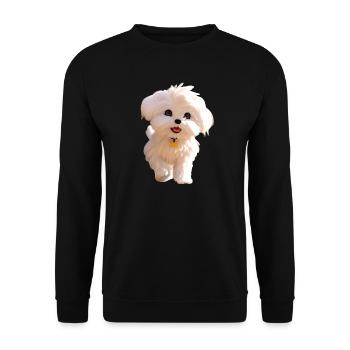 Maltese Little Maltese Dog Love Sweet Maltese - Unisex Sweatshirt - black - Front - Alina (178cm) & Michal (187cm)