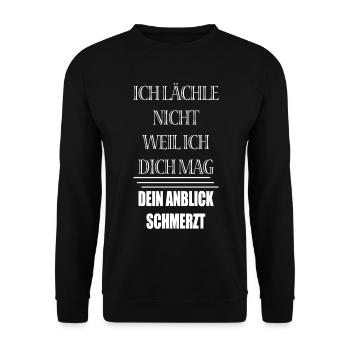 Je ne souris pas parce que je t’aime bien - Sweat-shirt Unisexe - noir - Devant - Alina (178cm) & Michal (187cm)