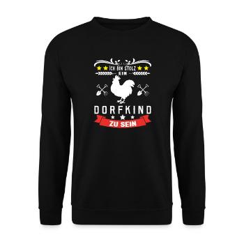 Dorfkind stolz - Unisex Pullover - Schwarz - Vorne - Alina (178cm) & Michal (187cm)