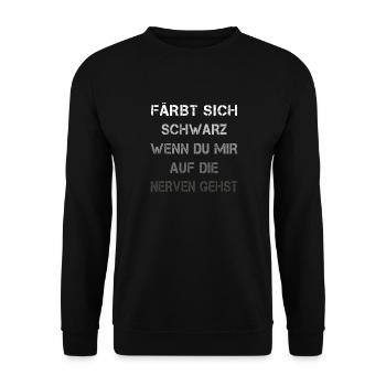 Färbt sich Schwarz - Unisex Pullover - Schwarz - Vorne - Alina (178cm) & Michal (187cm)