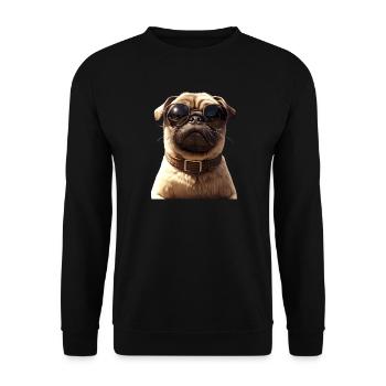 Pug Beige Dogs Love Carlin Little Cute Pug - Unisex Sweatshirt - black - Front - Alina (178cm) & Michal (187cm)