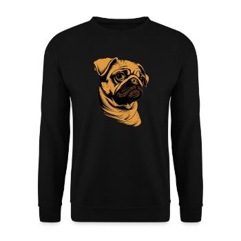 Pug Beige Dogs Love Carlin Little Cute Pug - Unisex Sweatshirt - black - Front - Alina (178cm) & Michal (187cm)