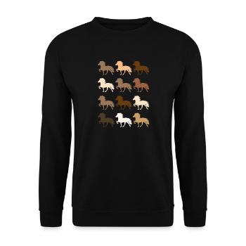Icelandic horse - Unisex Sweatshirt - black - Front - Alina (178cm) & Michal (187cm)