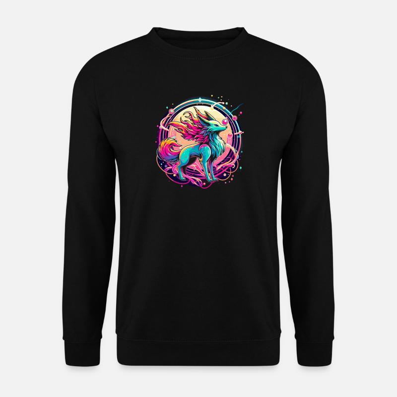 Psychedelic Fox Art - Unisex Sweatshirt - black