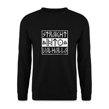 Straight into Valhalla - Unisex Pullover - Schwarz - Vorne - Alina (178cm) & Michal (187cm)
